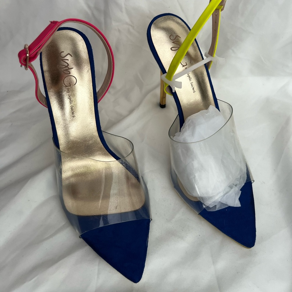 Sling back shoes 
Multi color shoes 

No box